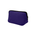 Neoprene Cosmetic Bag - A purple neoprene cosmetic bag with a black zipper and stitching. It features a simple, smooth design.
