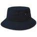 Sandwich Brim Bucket Hat - A black bucket hat featuring a wide brim and eyelets, suitable for outdoor wear. It has a branding logo included.