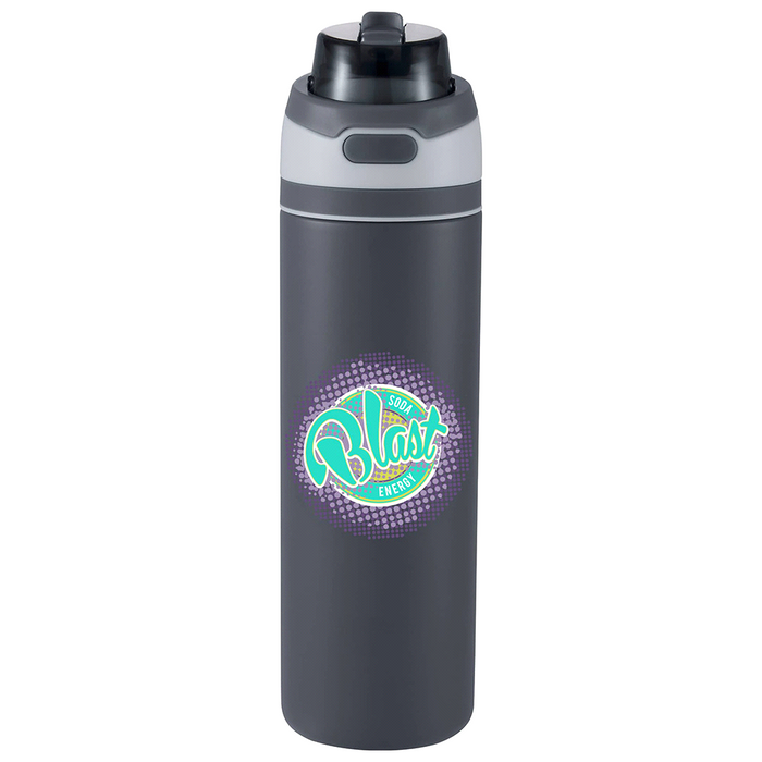 Elvin 900ml Recycled Stainless Flip Straw Bottle - Custom Promotional Product