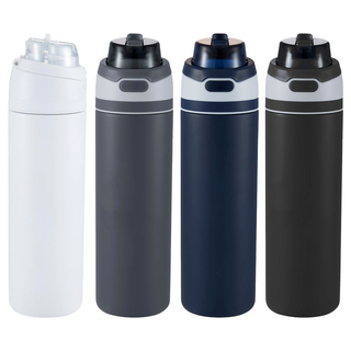 Elvin 900ml Recycled Stainless Flip Straw Bottle - Custom Promotional Product