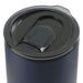 Lagom 470ml Tumbler w/ SS Straw - A drink bottle featuring a navy exterior, a black lid, and a stainless steel straw, with a logo visible.
