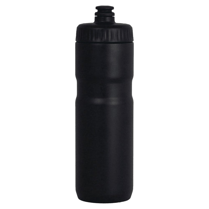 Sprint Sport Bottle 750ml - A drink bottle in black, featuring a screw top, made of durable material, with a logo on its side.