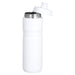 Sprint Sport Bottle 750ml - A drink bottle in white, featuring a screw-on cap and a metal opening, ideal for sports and outdoor activities.