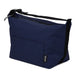 Caribou Drift Recycled 9 Can Lunch Cooler - A navy blue recycled lunch cooler bag with a zip closure and a front pocket, featuring a shoulder strap.
