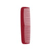 Custom Blended-Tooth Comb - A custom blended tooth comb in a deep red colour with evenly spaced teeth for grooming. Features a logo.