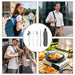 Travel Cutlery Set 4pcs - Travel cutlery set containing a fork, knife, spoon, and case, featuring silver utensils and a grey storage pouch.