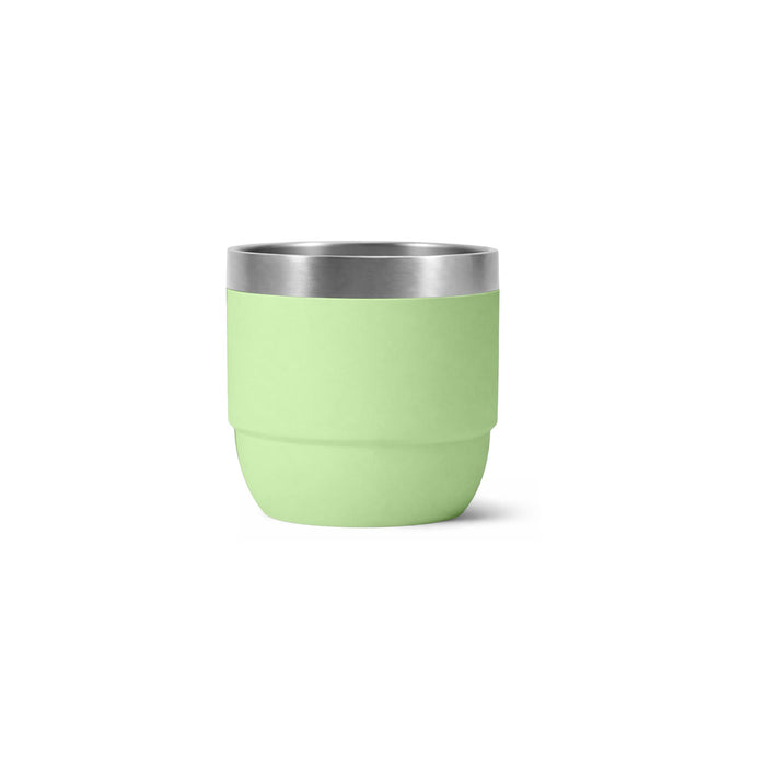 Stackable Stainless Steel Tumbler - A stackable stainless steel tumbler in light green with a stainless steel rim and smooth finish.