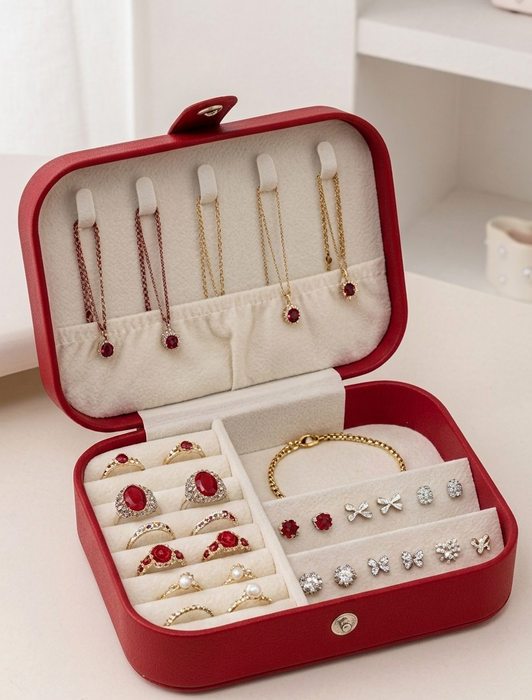 Portable Travel Jewellery Box Organiser Case