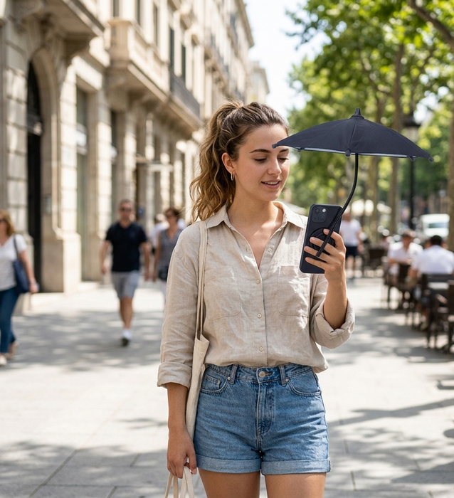 Magnetic Retractable Phone Umbrella