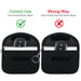 Faraday RFID Blocking Key Pouch - A black RFID blocking key pouch with two pockets, one demonstrating correct usage and one showing incorrect usage.