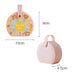 Small Portable PU Leather Jewellery Box - A small portable pink PU leather jewellery box with a floral design and a handle, measuring 9cm by 10cm.