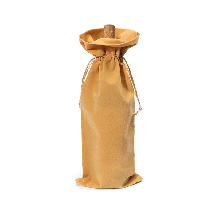 Drawstring Velvet Wine Bottle Bag - Custom Promotional Product