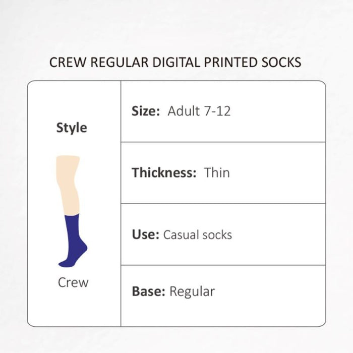 Crew Regular Digital Printed Socks - Custom Promotional Product
