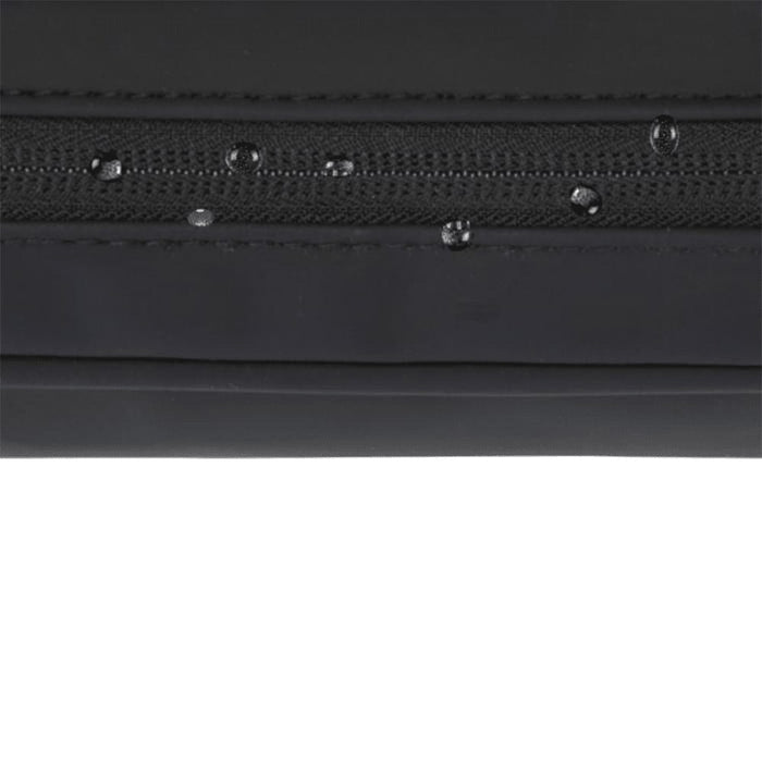 Resi Plus GRS Recycled Tech Pouch 1L - A black tech pouch featuring a textured zipper with beads of water on its surface. It has a logo.