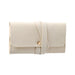 Synthetic Leather Jewellery Bag - A synthetic leather jewellery bag in a soft cream colour, featuring a secure closure and a sleek design.