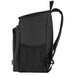 Tundra GRS RPET Picnic Cooler Backpack w/ Cutlery Set 20L - A black cooler backpack with adjustable straps and a side mesh pocket, designed for carrying food and drink essentials.