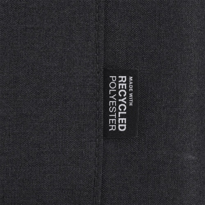 Tundra GRS RPET Double Compartment Cooler Bag 13L - A black fabric label featuring the text "Made with Recycled Polyester." The label is sewn into the material.
