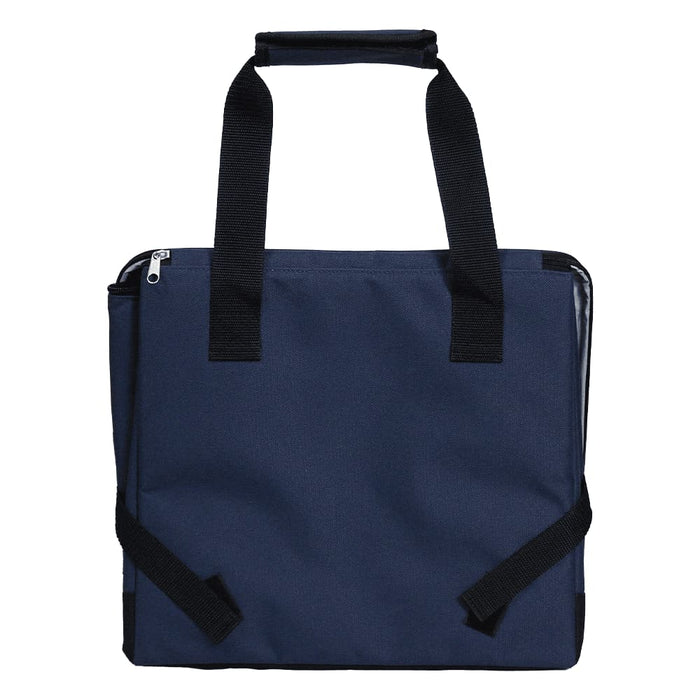 Chill Out 2.0 36 Can Cooler - 20L - A navy cooler bag with dual carry handles and a zip closure, featuring adjustable straps on the sides.