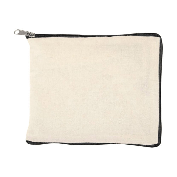 Sierra Foldable GRS Recycled  Cotton Tote Bag - A foldable, cream-coloured tote bag with a zip closure and a contrasting black trim. It has a logo.