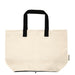 Sierra Foldable GRS Recycled  Cotton Tote Bag - A beige foldable tote bag with black handles and a zip closure, featuring a logo on the side.