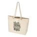 Florida GRS Recycled Beach Tote Bag - A cream beach tote bag with rope handles and a decorative design. It features a logo on one side.