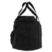 Rime Duffel Bag - A black duffel bag with dual handles and a side pocket, featuring a logo on the front.