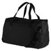 Rime Duffel Bag - A black duffel bag with dual handles and an adjustable shoulder strap, featuring a small logo.
