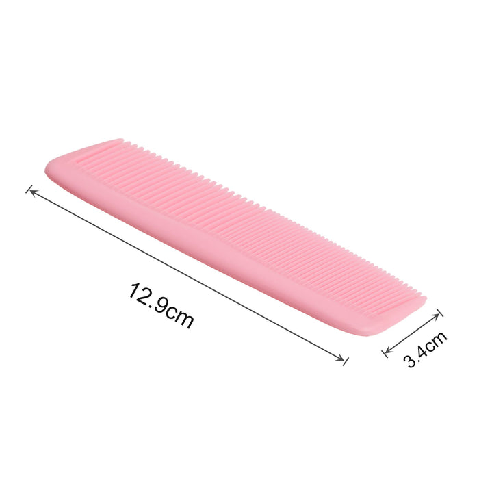 Custom Blended-Tooth Comb - A pink custom blended-tooth comb, measuring 12.9 cm by 3.4 cm, displayed with dimension indicators.