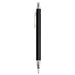 Spectrum Recycled Aluminium Ballpoint Pen - A black recycled aluminium ballpoint pen with a silver clip and tip. It features a logo on the barrel.