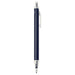 Spectrum Recycled Aluminium Ballpoint Pen - A recycled aluminium ballpoint pen in navy blue, featuring a silver clip and tip, with a logo on the barrel.