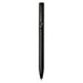 Verton Recycled Aluminium Twist Ballpoint Pen - A black ballpoint pen made from recycled aluminium features a twist mechanism and includes a logo.
