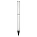 Verton Recycled Aluminium Twist Ballpoint Pen - A white and black recycled aluminium twist ballpoint pen with a sleek design and a logo on the body.