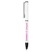Verton Recycled Aluminium Twist Ballpoint Pen - A white ballpoint pen with a twist mechanism, featuring a black clip and a branding logo.