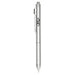 Tine 4-in-1 Gravity Recycled Stainless Steel Pen - A stainless steel pen in silver featuring a textured grip and a logo on the side.
