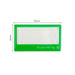 Custom Reusable Acrylic Name Badge - A green reusable acrylic name badge with a rectangular shape and a logo at the bottom. It has a transparent area for custom names.