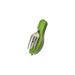Camping Cutlery - A camping cutlery set featuring a stainless steel fork housed in a green, textured case.