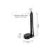 Counter Fixed Signature Pen D - A black counter fixed signature pen with a coil cord, standing 16 cm tall, and adjustable up to 150 cm.