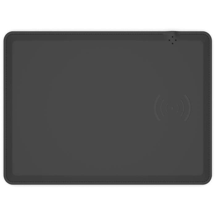 Wireless Charging Mouse Pad - A wireless charging mouse pad in a sleek black design, featuring an integrated wireless charging symbol.