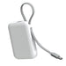 Orbit Magnetic Power Bank 5000mAh - A white power bank with a grey braided strap and a USB-C cable attached. It features a logo on the surface.