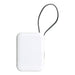 Orbit Magnetic Power Bank 5000mAh - A white power bank with a textured cord, featuring a sleek design and a branding logo.