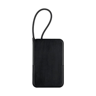 Eclipse Magnetic Power Bank 10000mAh - A black power bank with a strap, featuring a sleek rectangular design and a smooth surface.