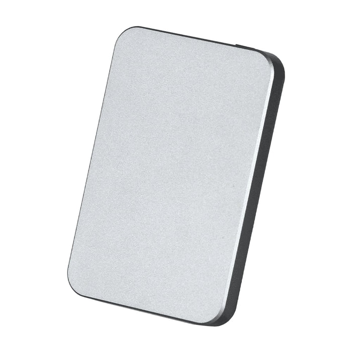 Quantum Pro Power Bank w/ Semi-Solid State Battery 5000mAh - A silver power bank with a sleek design and rounded edges, featuring a branding logo.