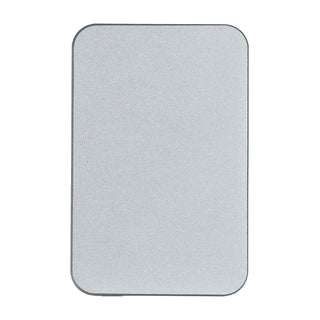 Quantum Pro Power Bank w/ Semi-Solid State Battery 5000mAh - A rectangular silver power bank with rounded edges, featuring a simple design and a logo.