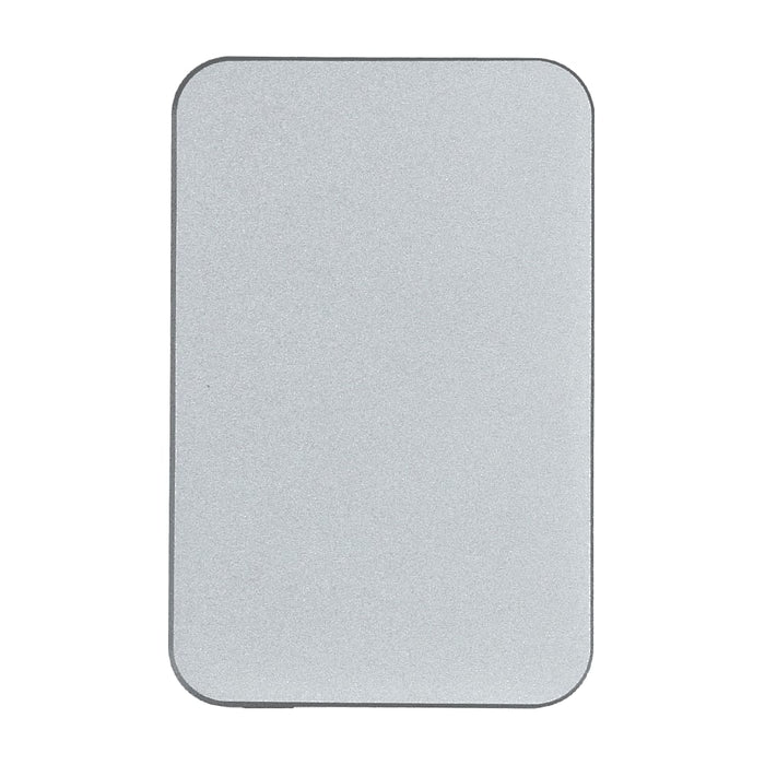Quantum Pro Power Bank w/ Semi-Solid State Battery 5000mAh - A rectangular silver power bank with rounded edges, featuring a simple design and a logo.