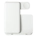 Axis 3 in 1 Wireless Charger - A white 3 in 1 wireless charger with a compact design and multiple charging surfaces, featuring a logo.