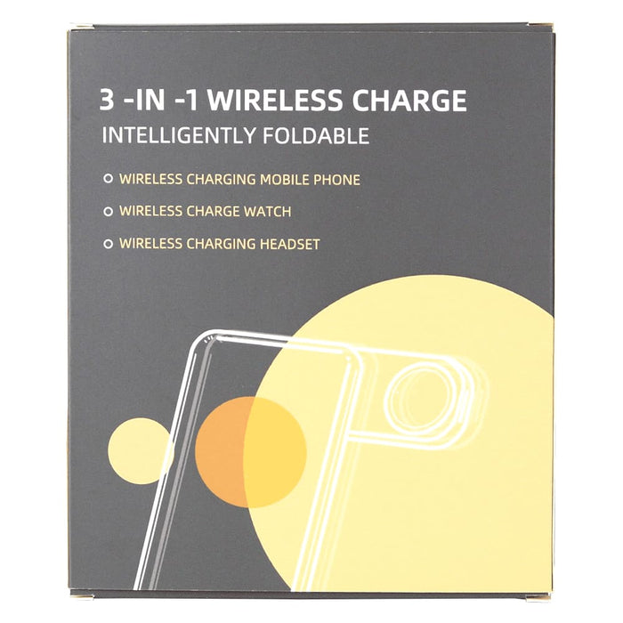 Axis 3 in 1 Wireless Charger - A packaging box for a 3 in 1 wireless charger, featuring bold graphics and a simple, modern design.