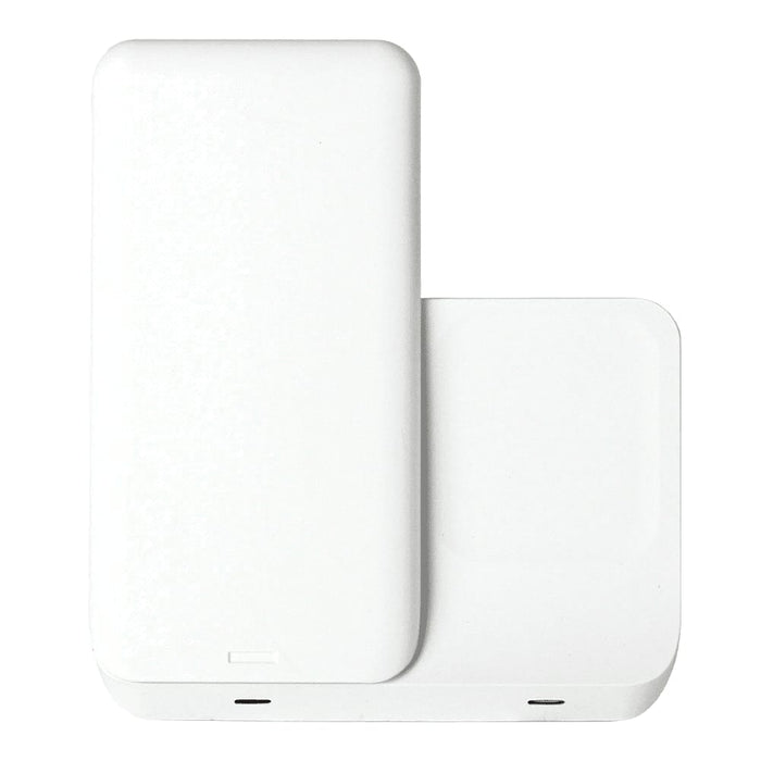 Axis 3 in 1 Wireless Charger - A white 3 in 1 wireless charger with a sleek, minimalist design and a logo on its surface.