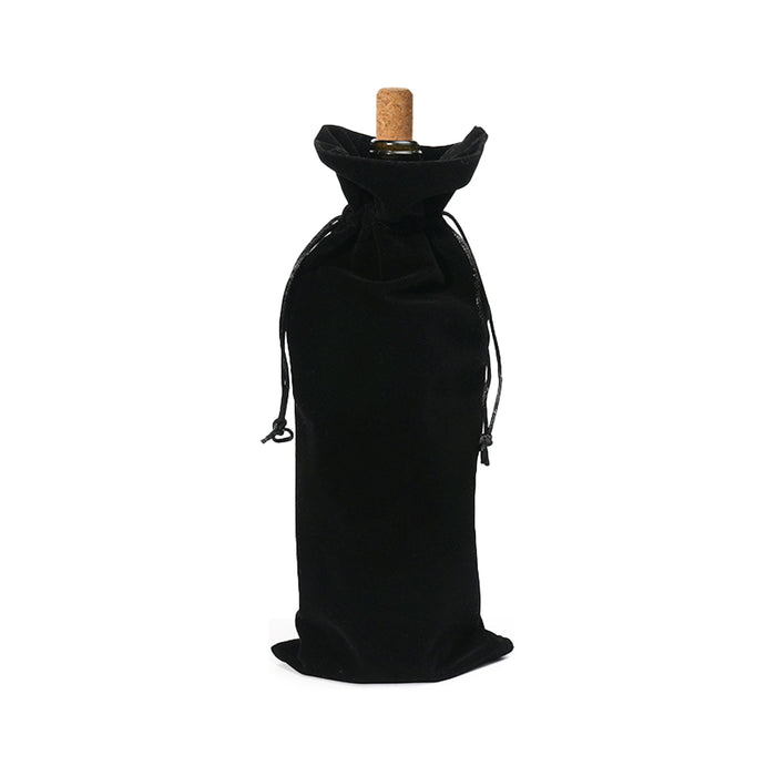 Drawstring Velvet Wine Bottle Bag - Custom Promotional Product