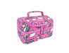 Sachi 'Style 235' Insulated Double Decker Lunch Bag - A pink insulated lunch bag featuring unicorns, rainbows, and donuts, with a double decker design and a handle.