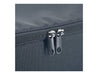 Sachi Insulated Junior XL Lunch Bag - A close-up of a black insulated lunch bag featuring dual zippers and a textured fabric.